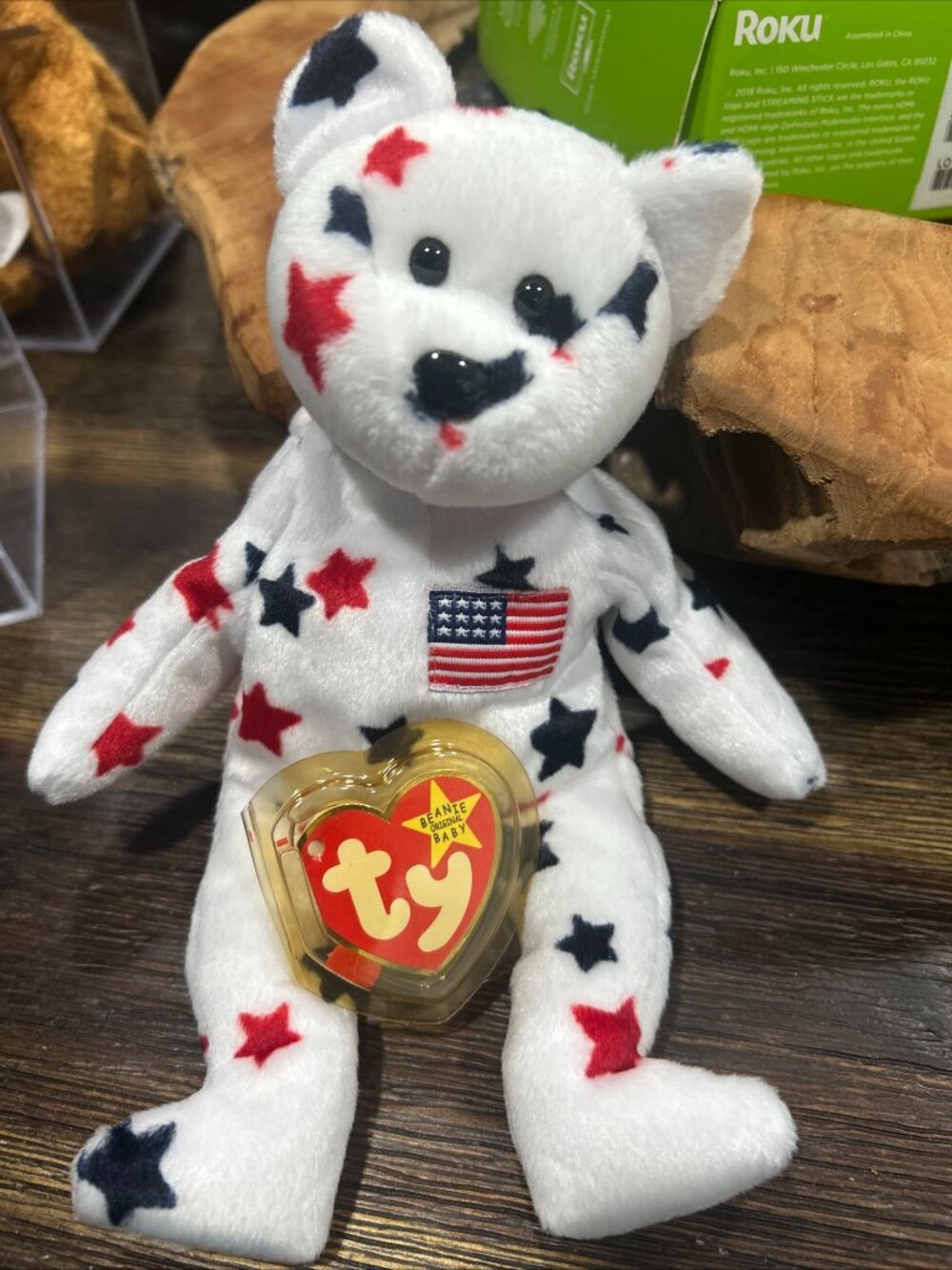 Rare Retired Ty Beanie Baby - Glory the Bear